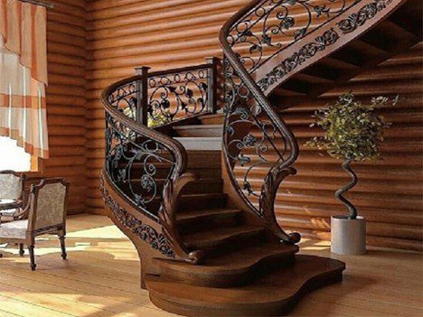 پله چوبی کلاسیک