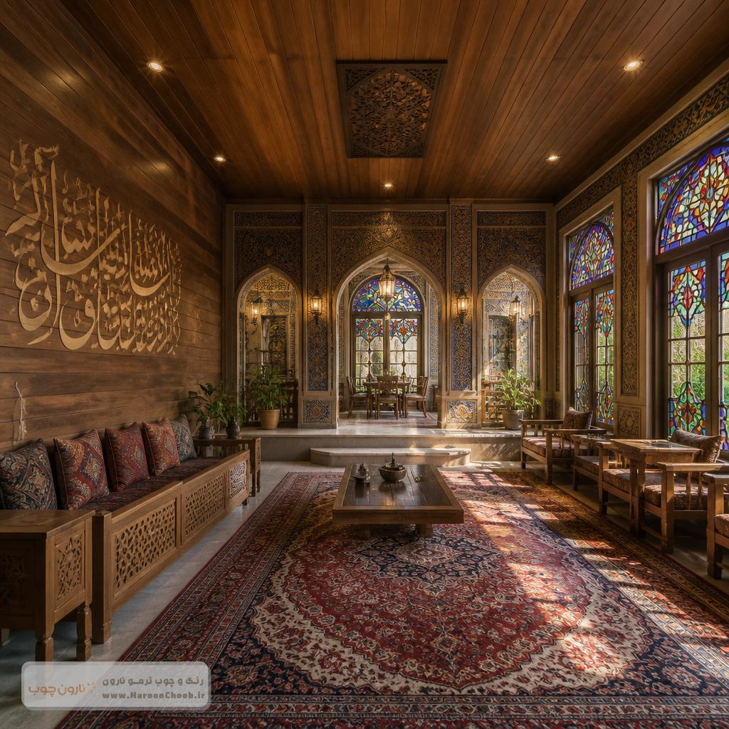 چوب ترمو در دکوراسیون سنتی ایرانی